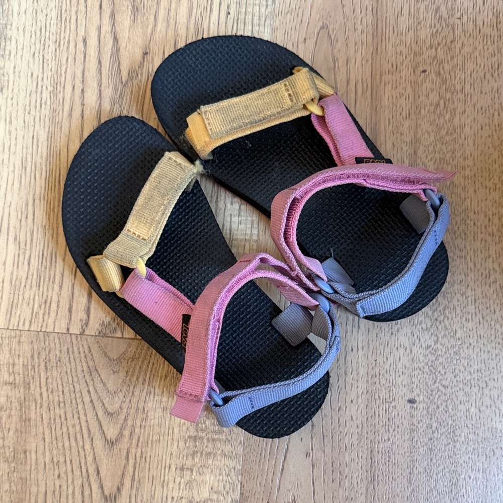 Teva Kids Sandals with Pink, Yellow, and Purple Straps
